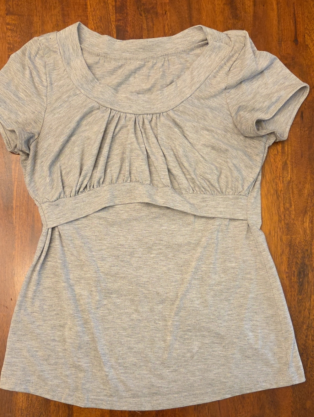 Gray Short Sleeve Nursing Shirt
